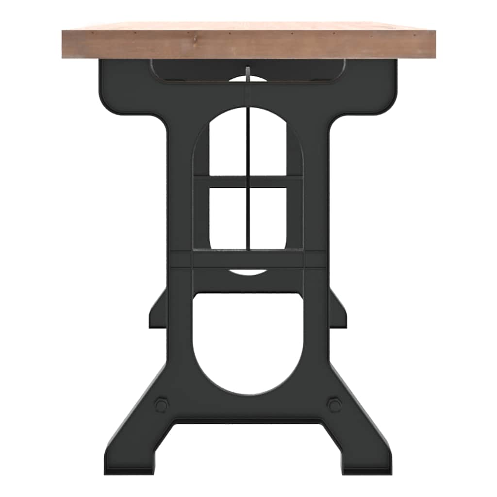Mesa de jantar 110x65x82 cm madeira de abeto maciça e ferro