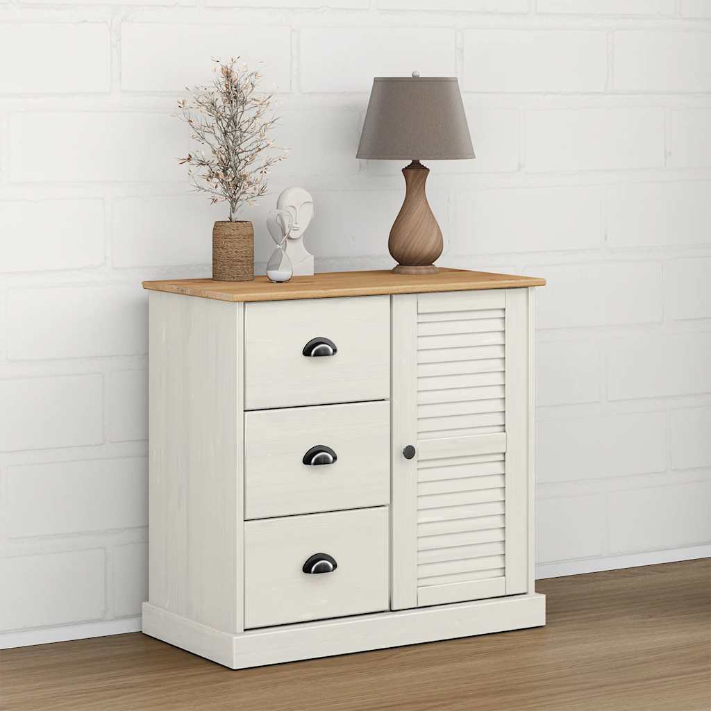 Aparador com gavetas vigo 78x40x75 cm pinho maciço branco