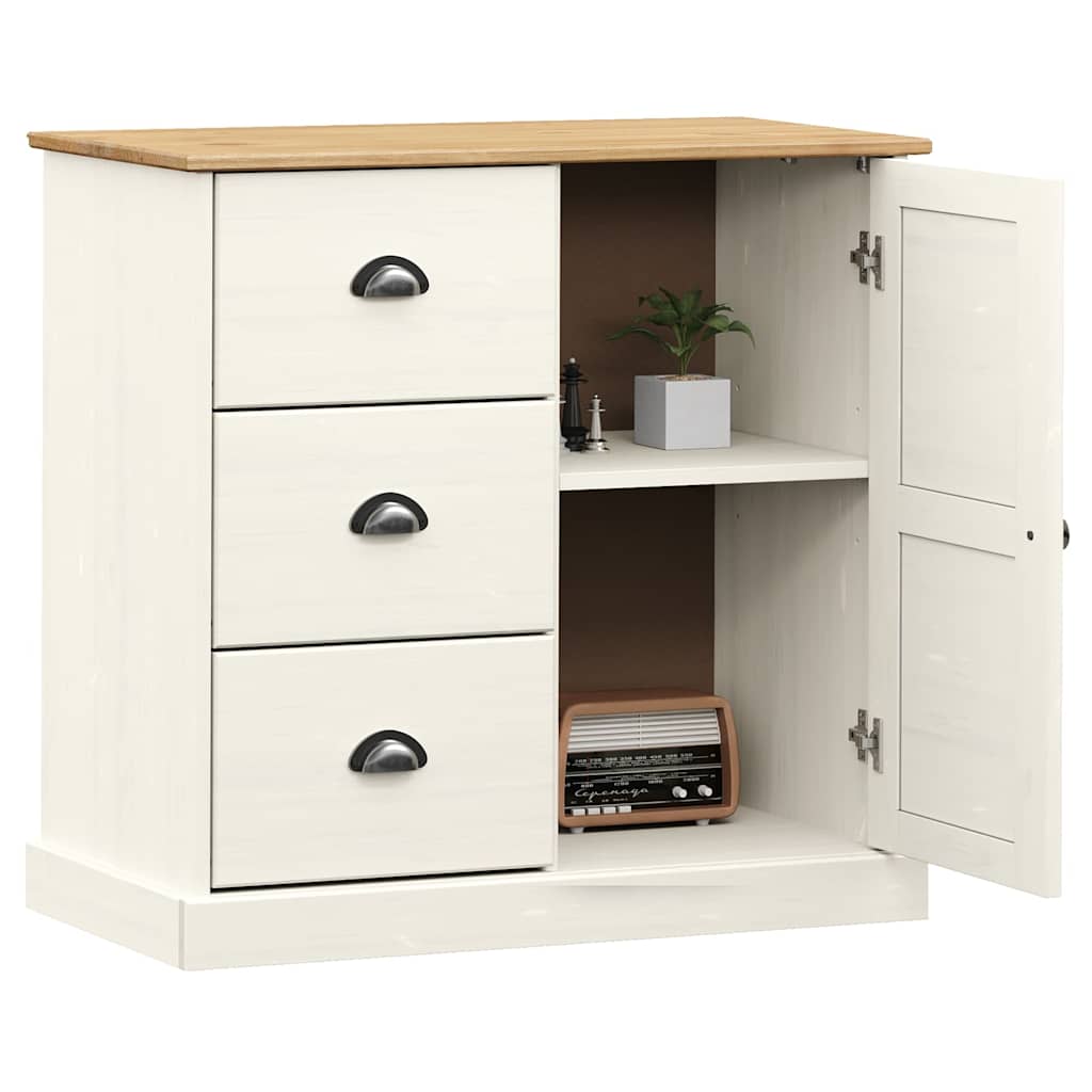 Aparador com gavetas vigo 78x40x75 cm pinho maciço branco