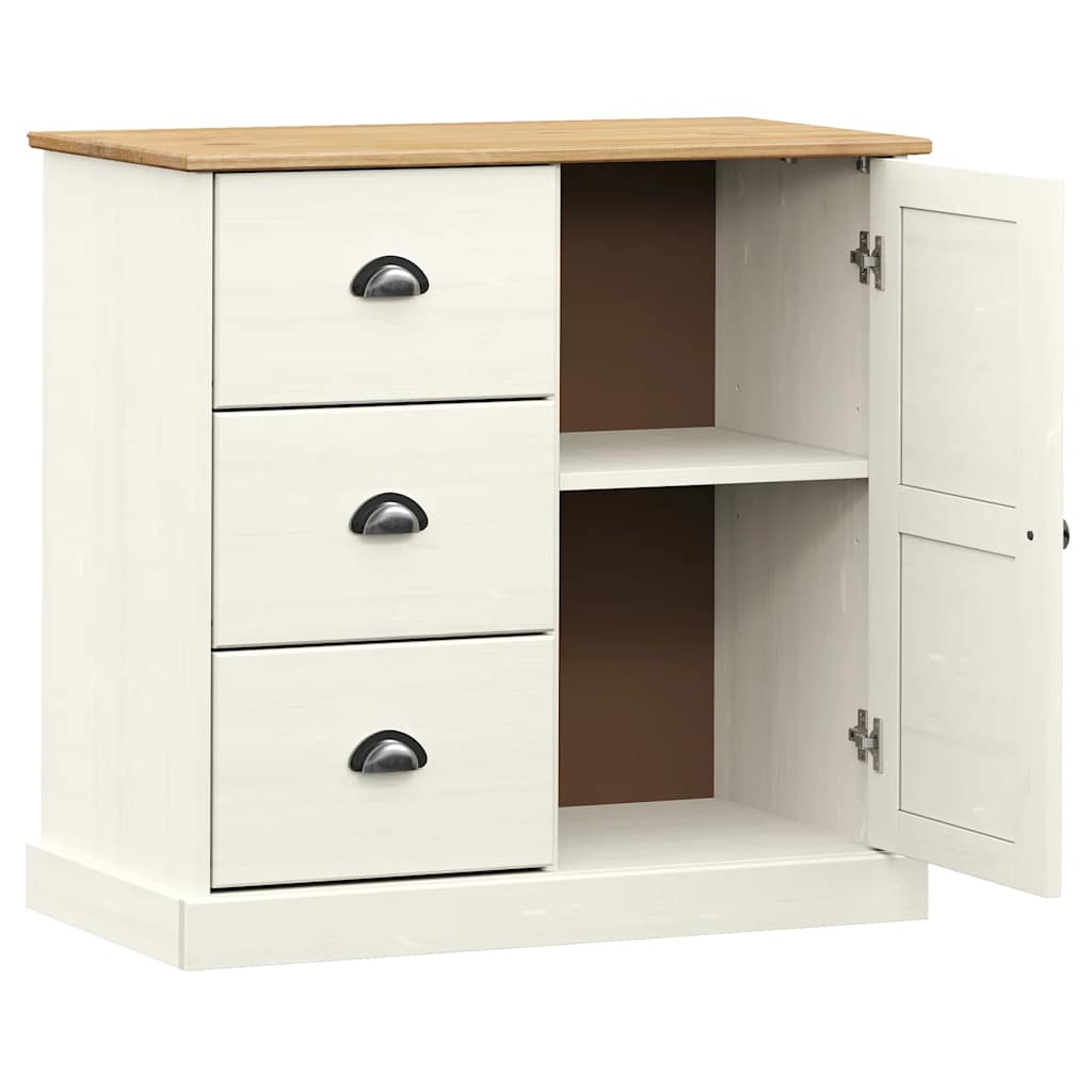 Aparador com gavetas vigo 78x40x75 cm pinho maciço branco