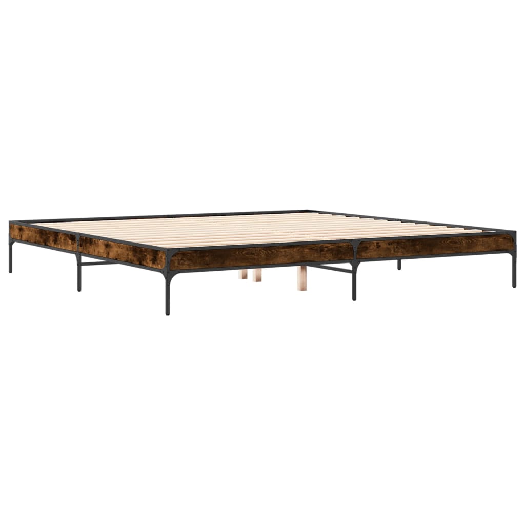Estrutura de cama 200x200 cm derivados madeira/metal