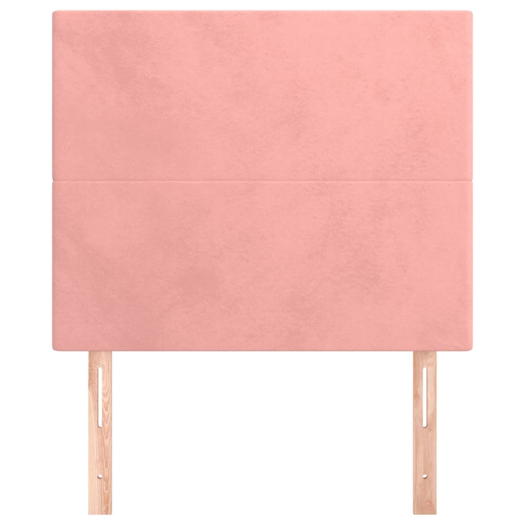 Cabeceira rosa 80x5x118/128 cm veludo