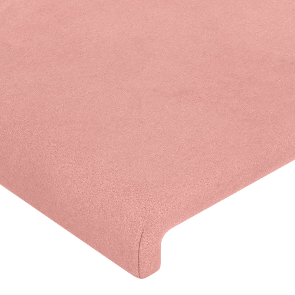 Cabeceira rosa 80x5x118/128 cm veludo