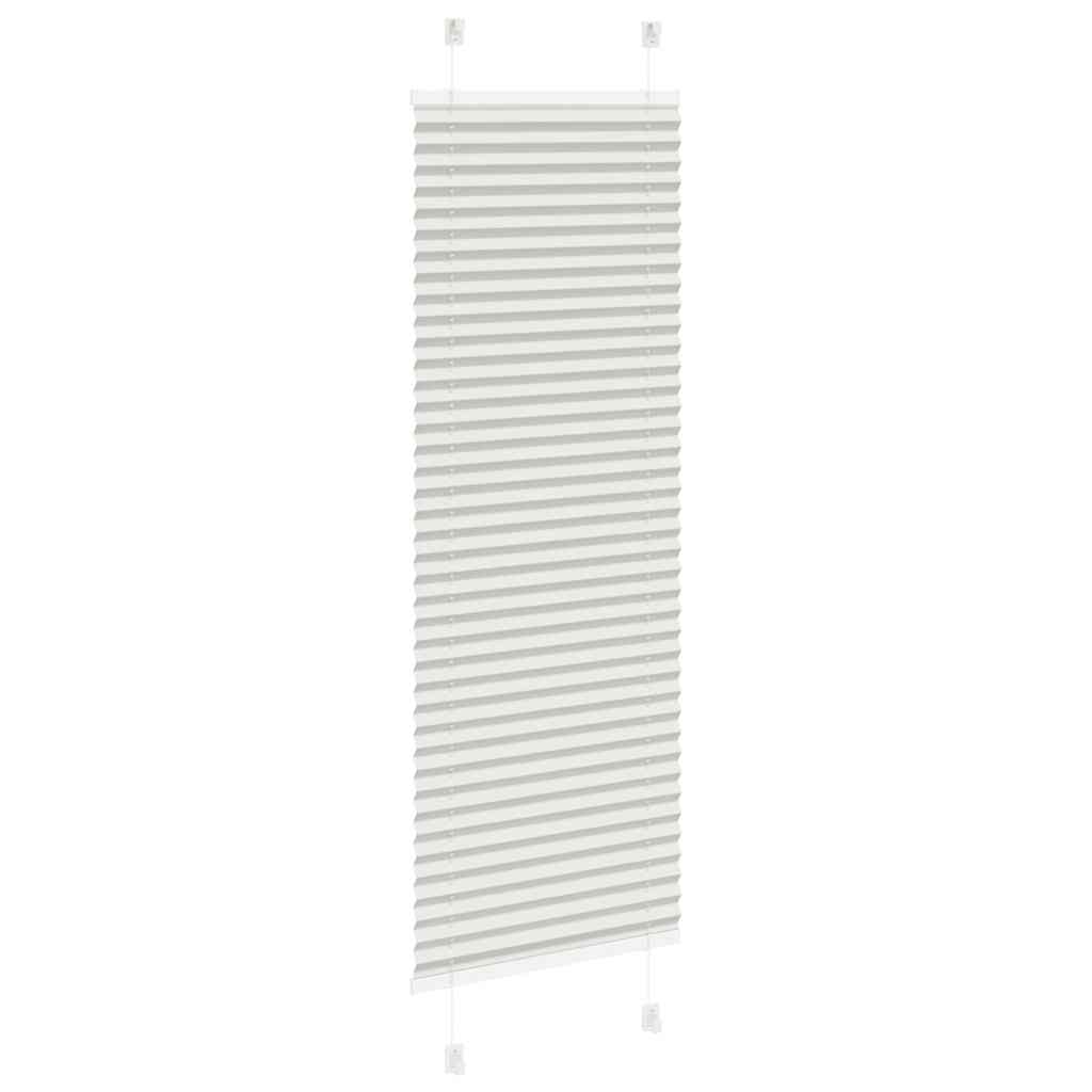 Cinzento luz plissada cega 45x100 cm largura tecido 44,4 cm