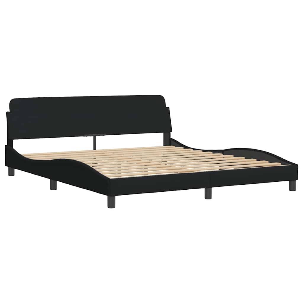 Estrutura de cama dover preta 180x200 cm em tecido