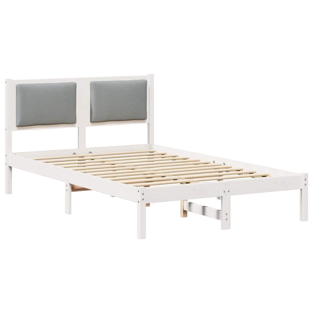 Estrutura da cama com cabeceira cinzento-claro 120 x 190 cm