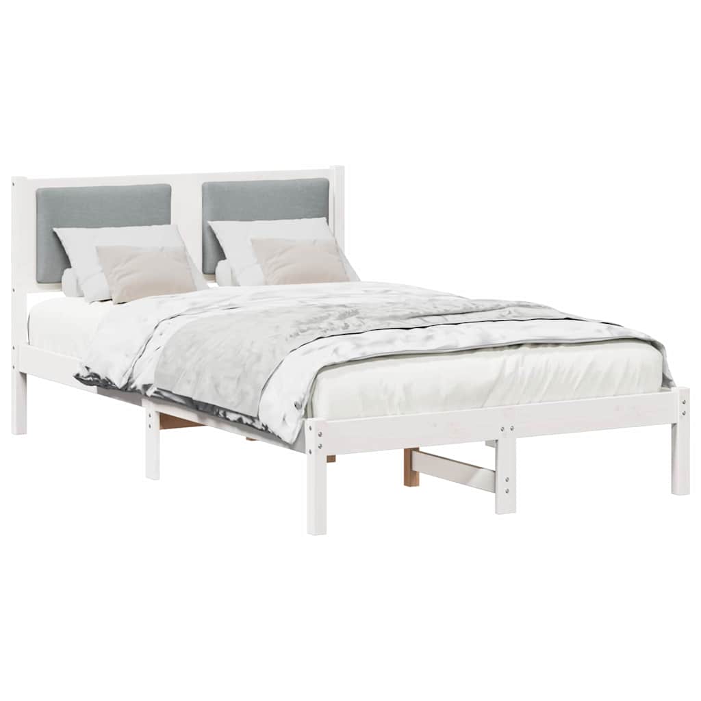 Estrutura da cama com cabeceira cinzento-claro 120 x 190 cm