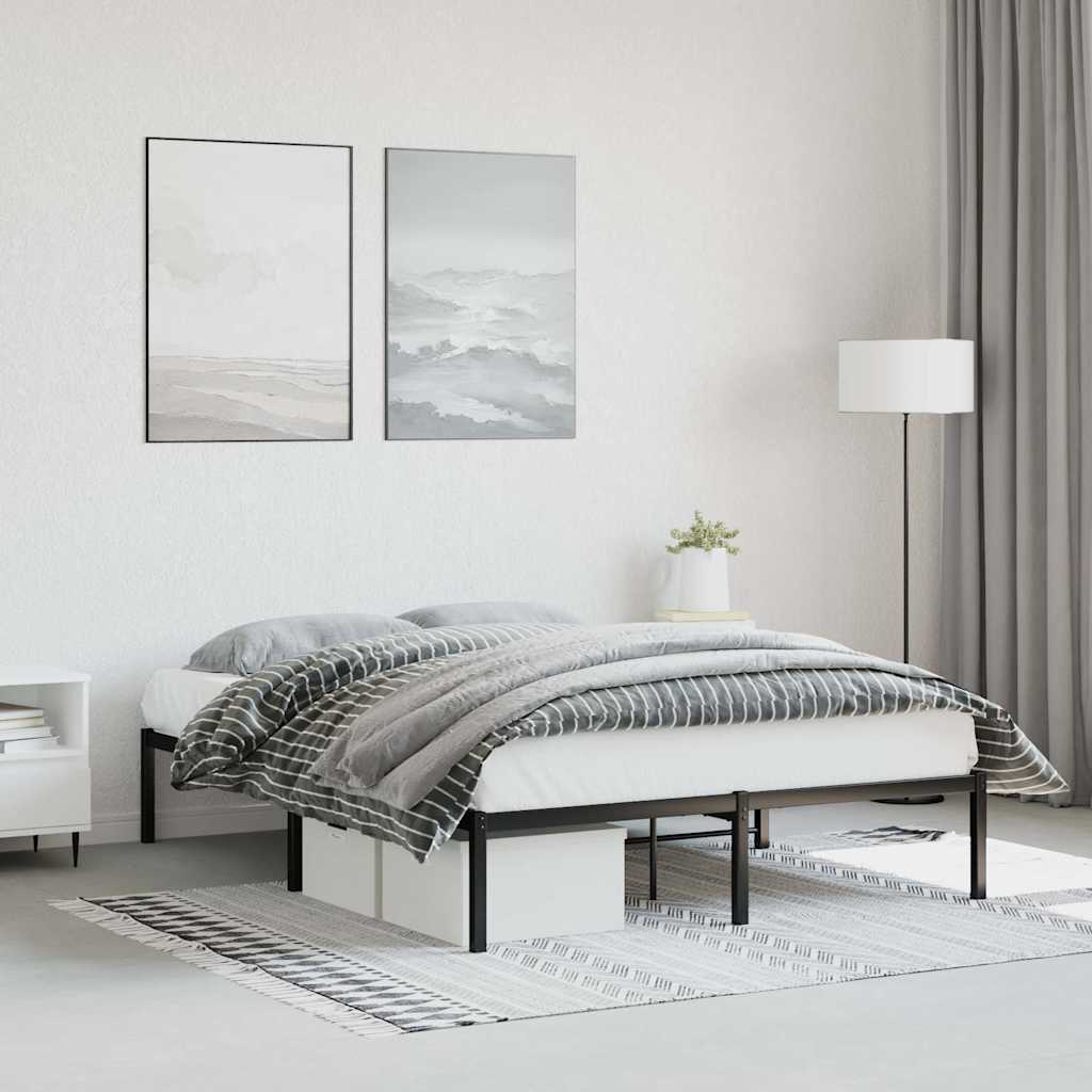 Estrutura de cama 135x190 cm metal preto