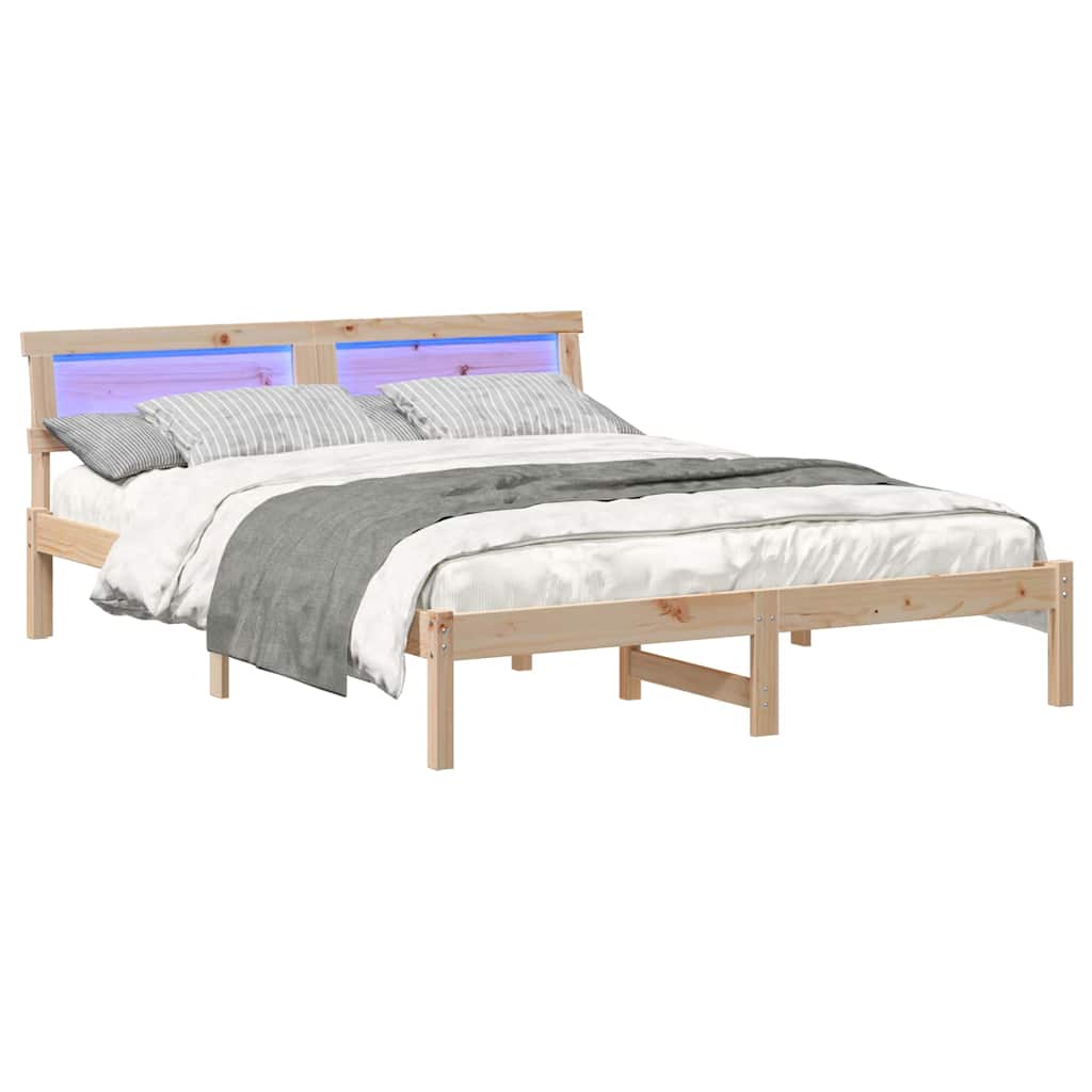 Estrutura da cama com cabeceira castanho 150 x 200 cm