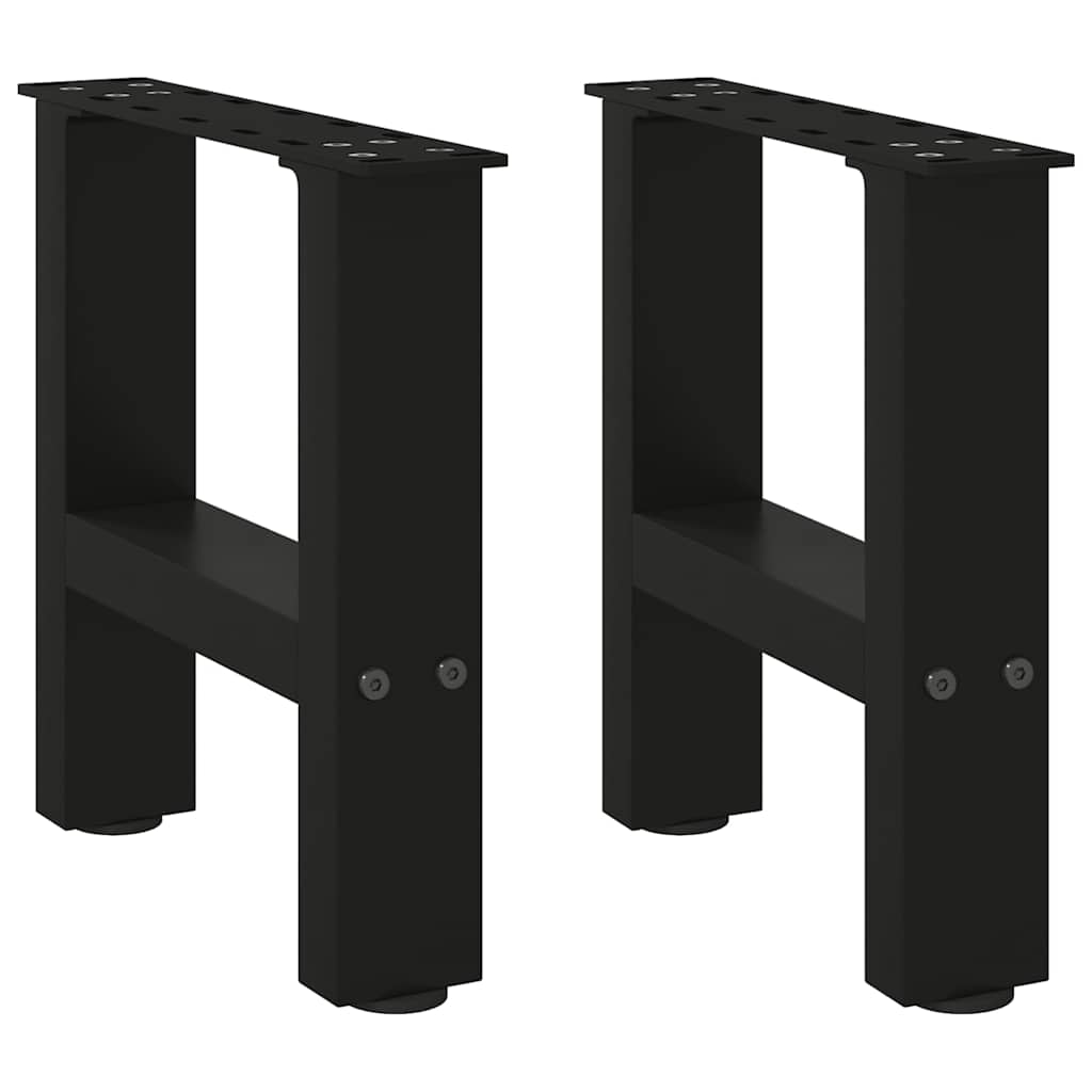 Pés para mesa de centro pretos 2 peças 30x(30-31) cm aço