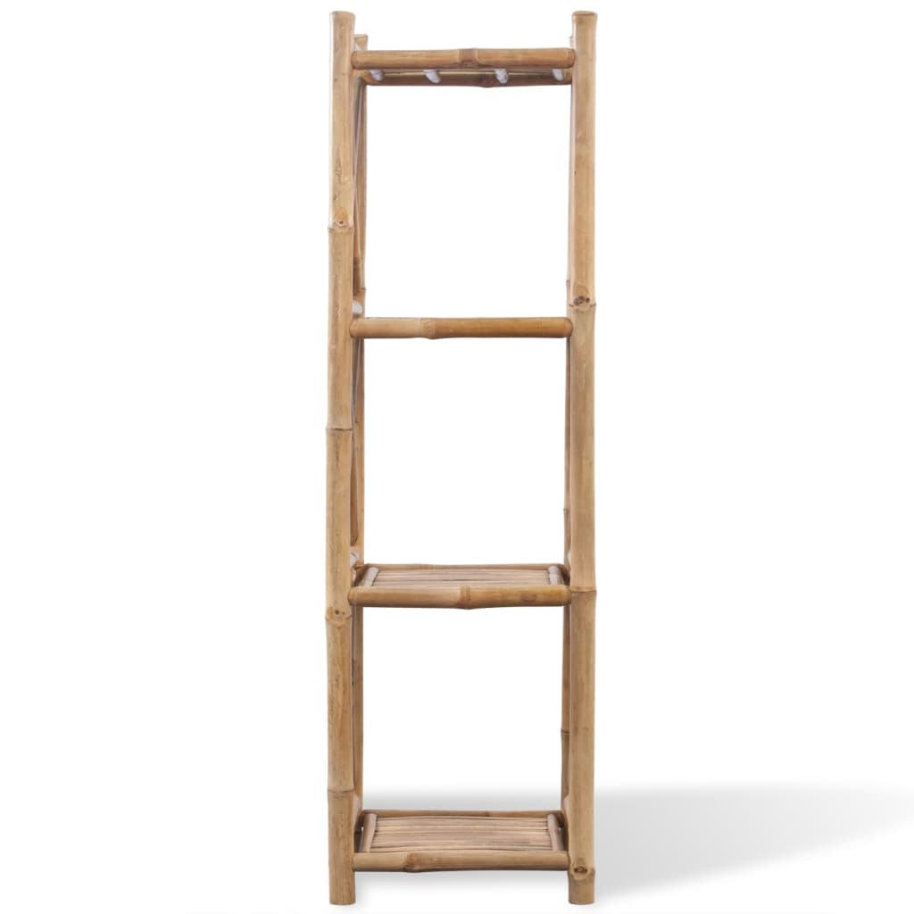 Estante de bambu quadrada com 4 prateleiras