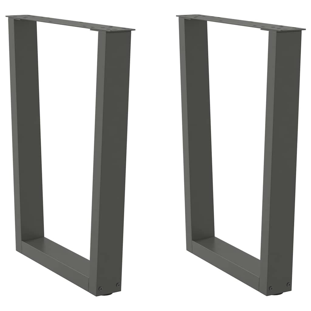 Pés para mesa de jantar em v, 2 peças, antracite, 70x(72-73,3) cm, aço