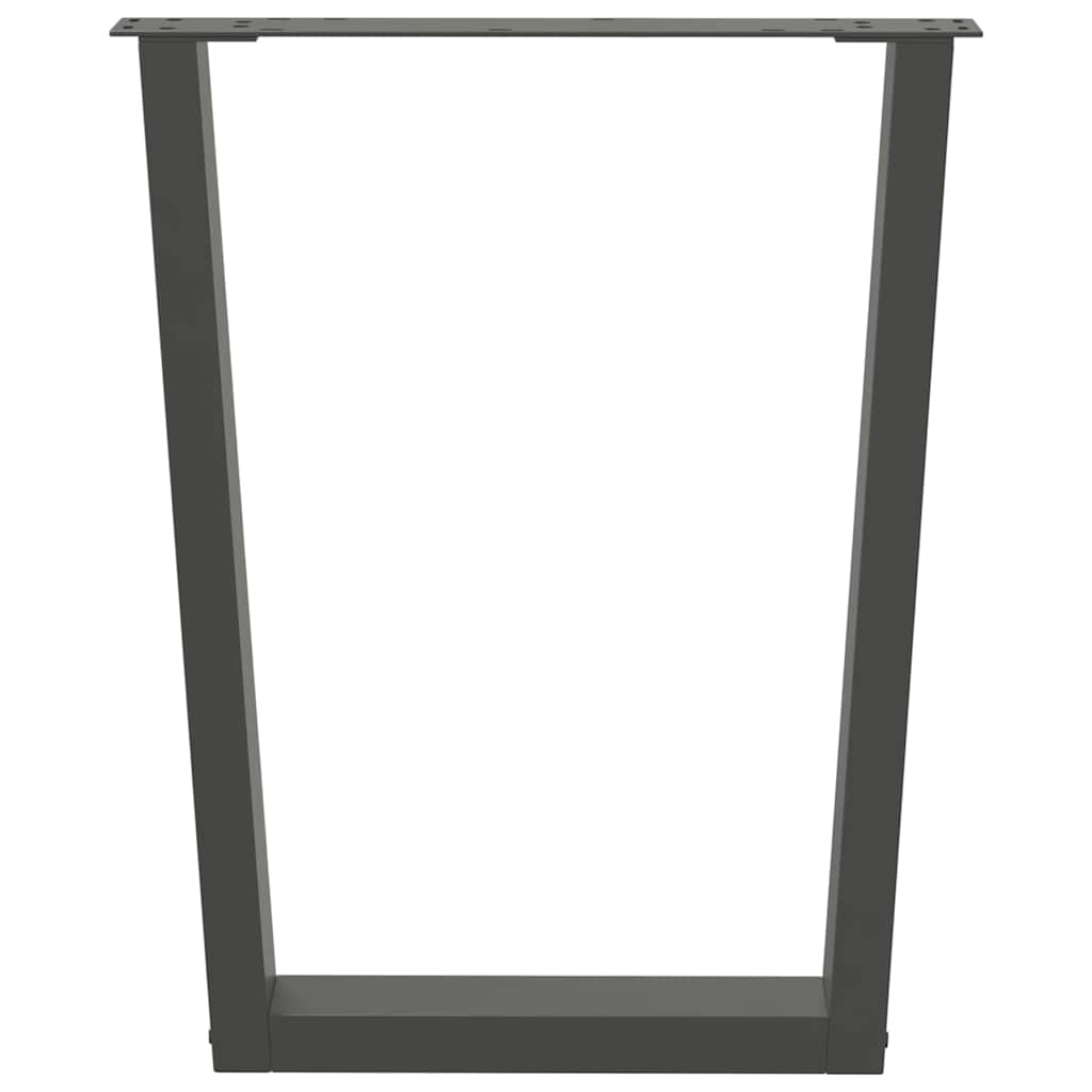 Pés para mesa de jantar em v, 2 peças, antracite, 70x(72-73,3) cm, aço