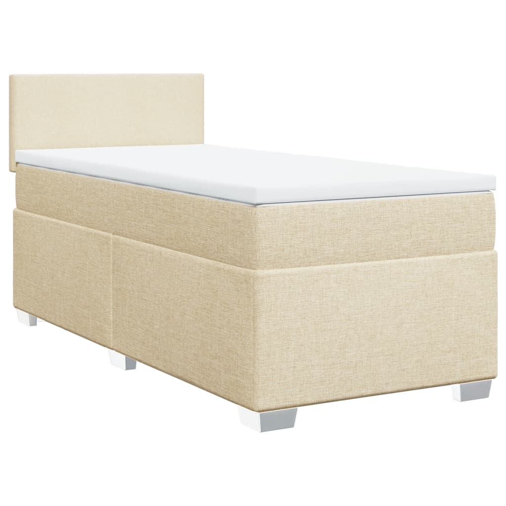 Cama com molas/colchão 90x200 cm tecido cor crème