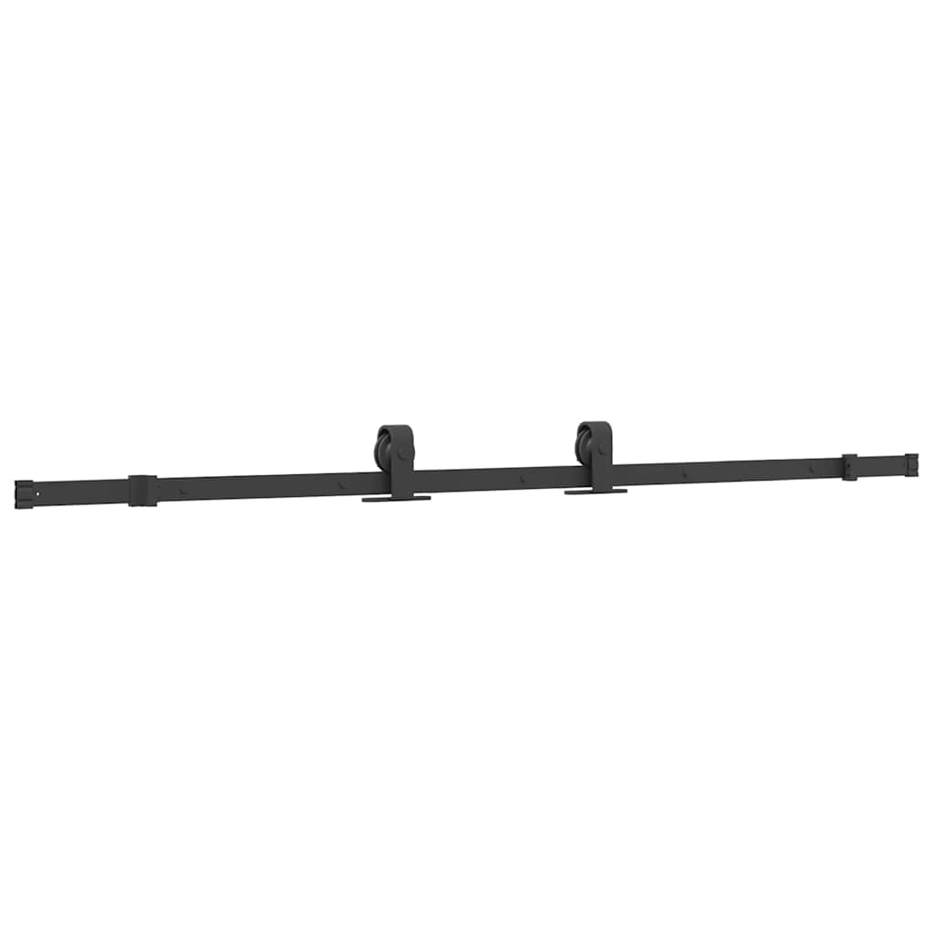 Kit de ferragens para porta deslizante 183 cm aço preto