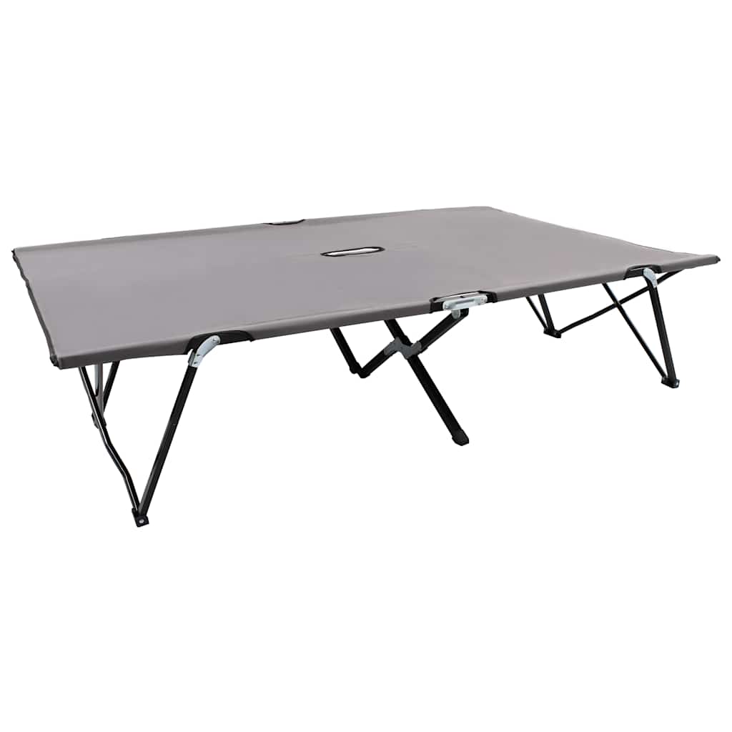 Espreguiçadeira/cama dobrável para 2 pessoas aço cinzento