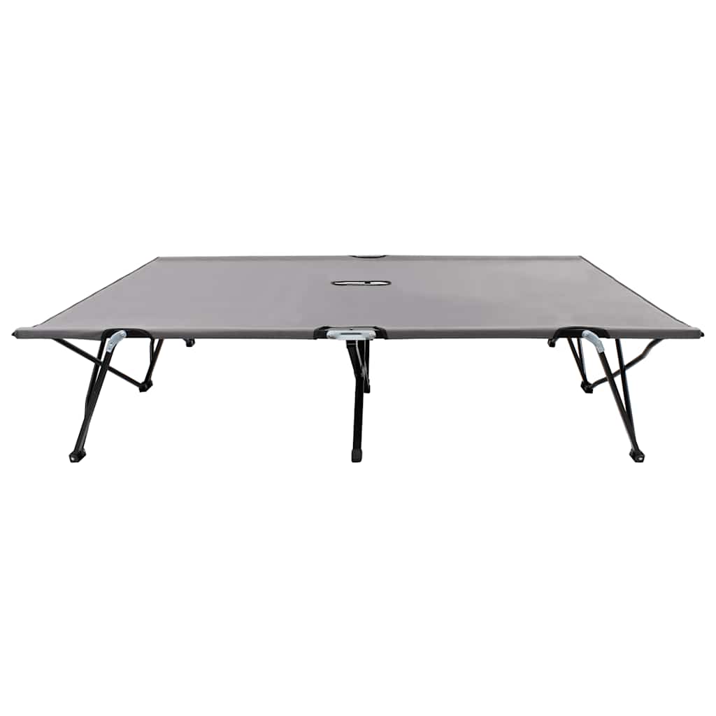 Espreguiçadeira/cama dobrável para 2 pessoas aço cinzento
