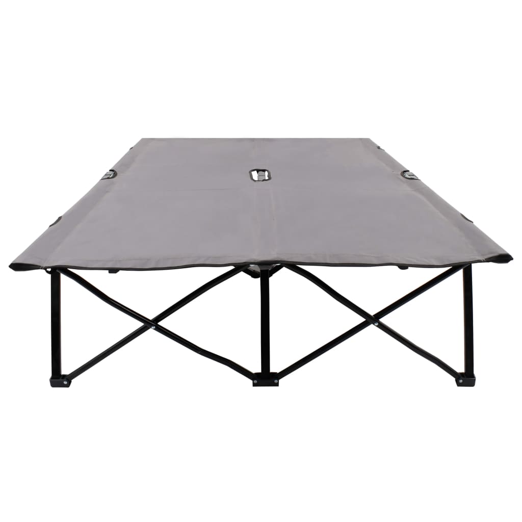 Espreguiçadeira/cama dobrável para 2 pessoas aço cinzento