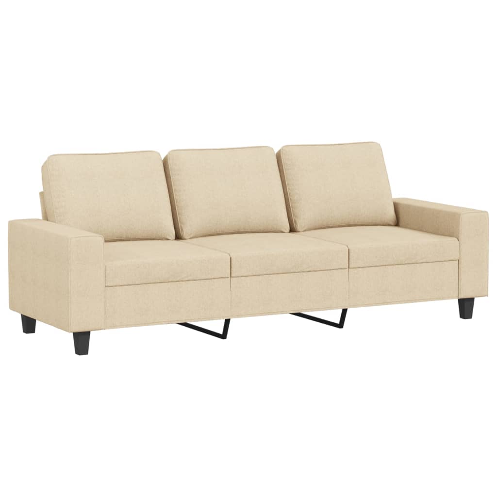 3 Pcs conjunto de sofás tecido cor creme