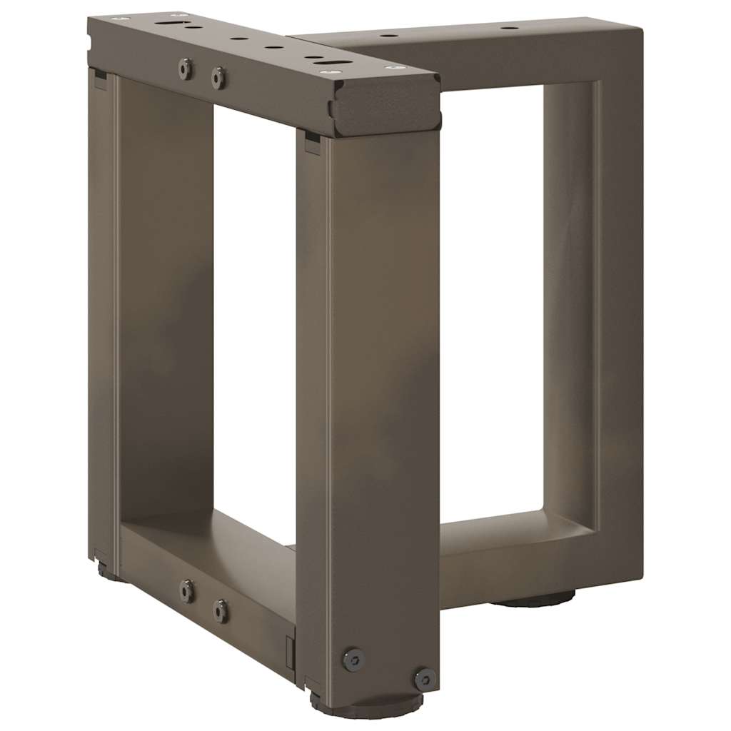 Pés para mesa de centro em forma de t, 2 peças, preto, 30x25x(30-31) cm, aço