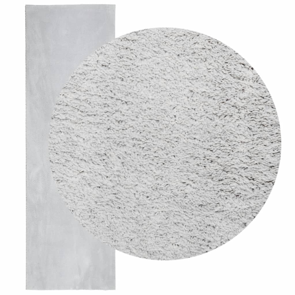 Tapete pelo curto macio e lavável huarte 80x250 cm cinzento