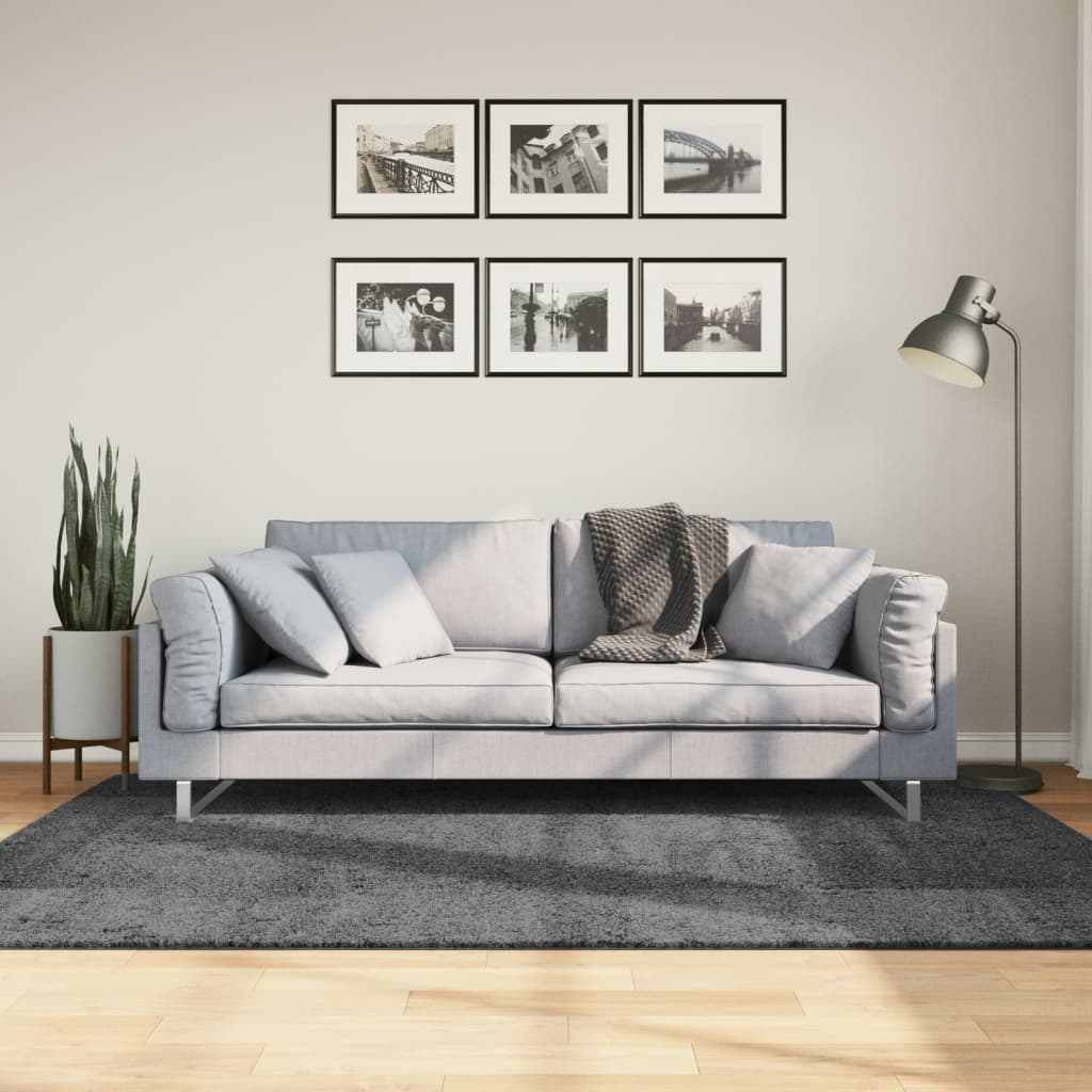 Tapete de pelo curto oviedo 140x200 cm antracite
