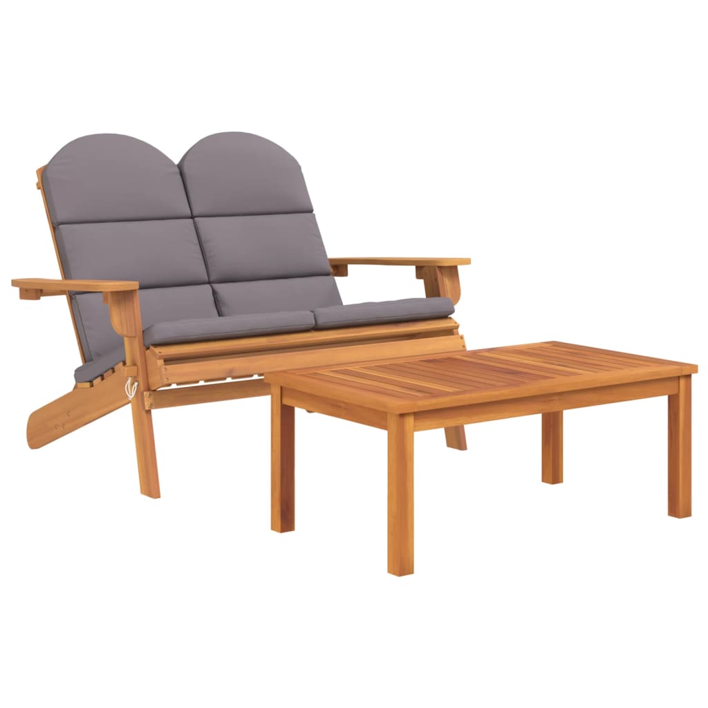 4 Pcs conjunto lounge de jardim adirondack acácia maciça