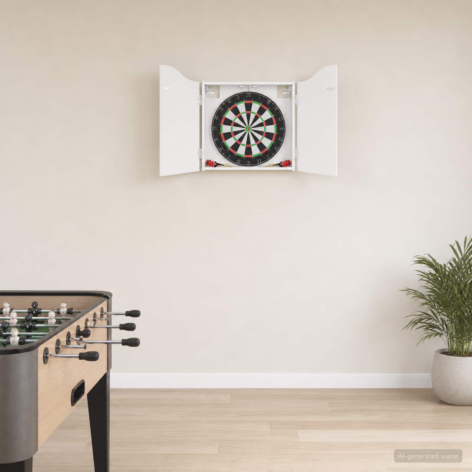 Armário para dartboard branco brilhante 56 x 12 x 63 cm