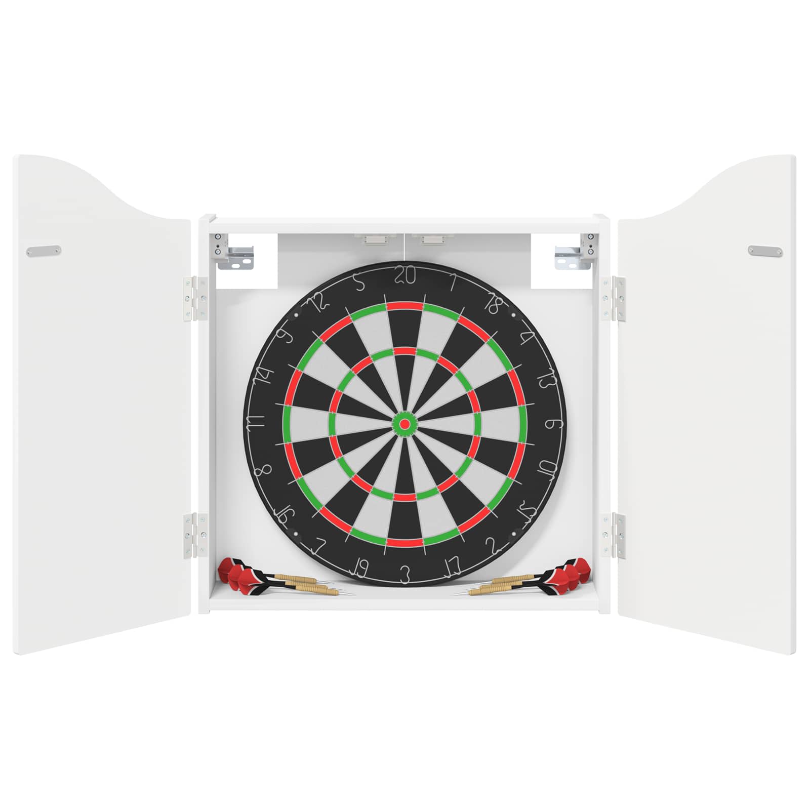 Armário para dartboard branco brilhante 56 x 12 x 63 cm