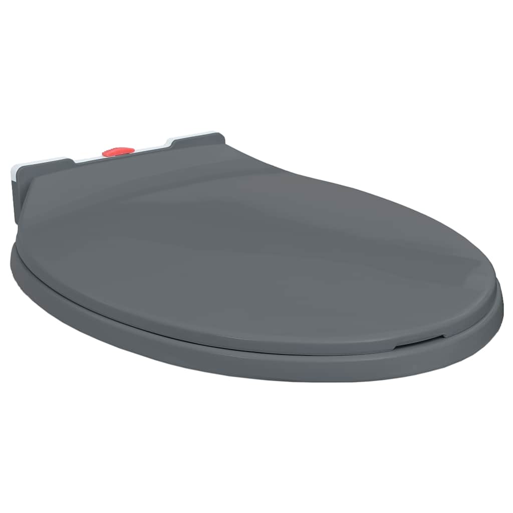 Tampo sanita oval fecho suave e remoção rápida cinzento