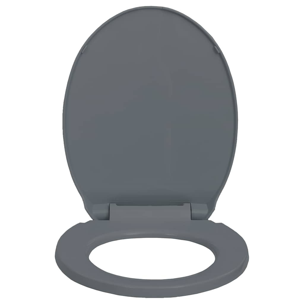 Tampo sanita oval fecho suave e remoção rápida cinzento