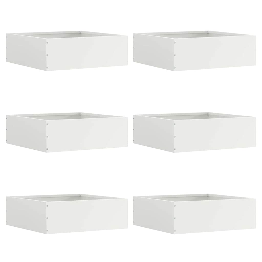 Acabamento para gramado 6 unid. 40 x 40 x 13 cm aço branco