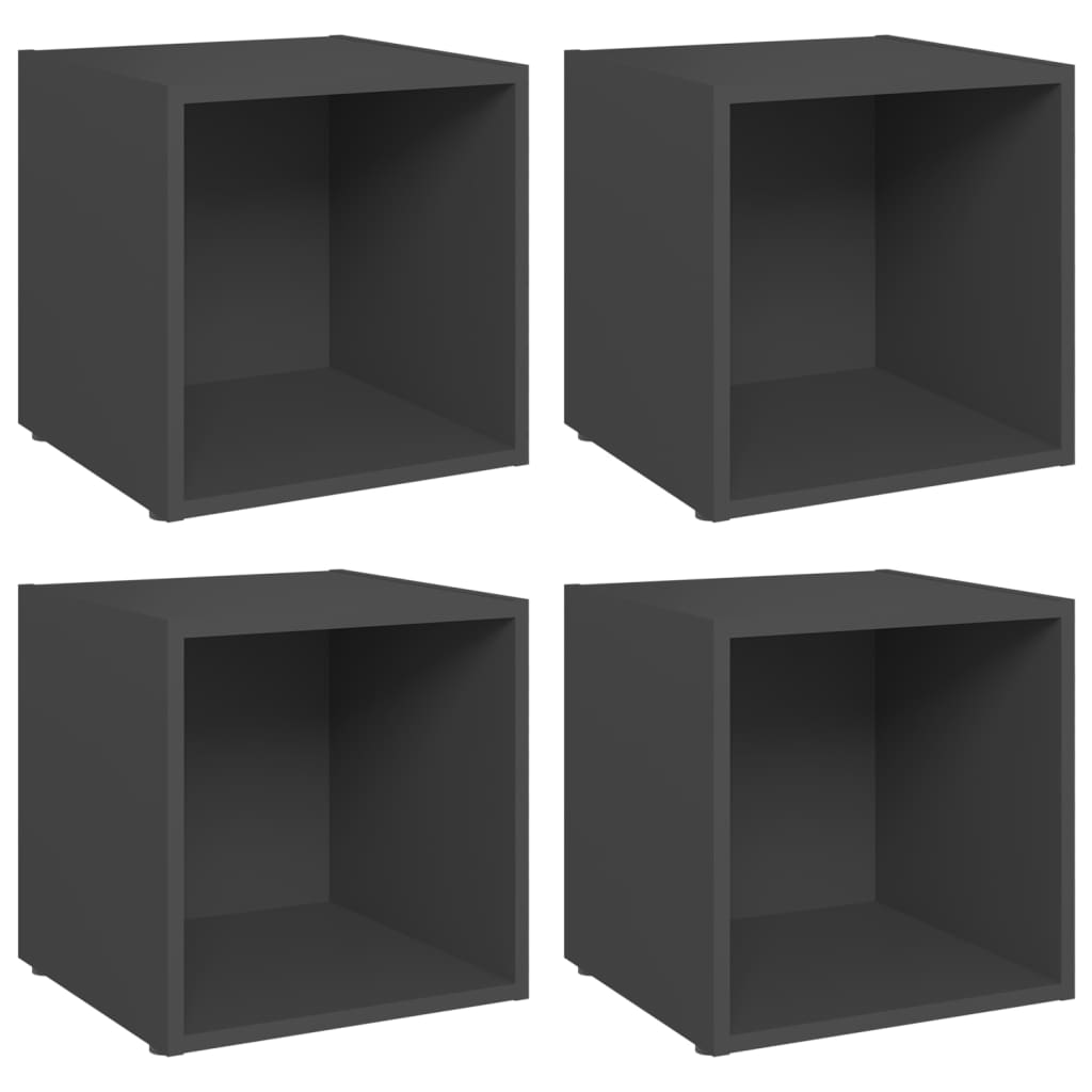 Móveis de TV 4 pcs 37x35x37 cm derivados de madeira cinzento