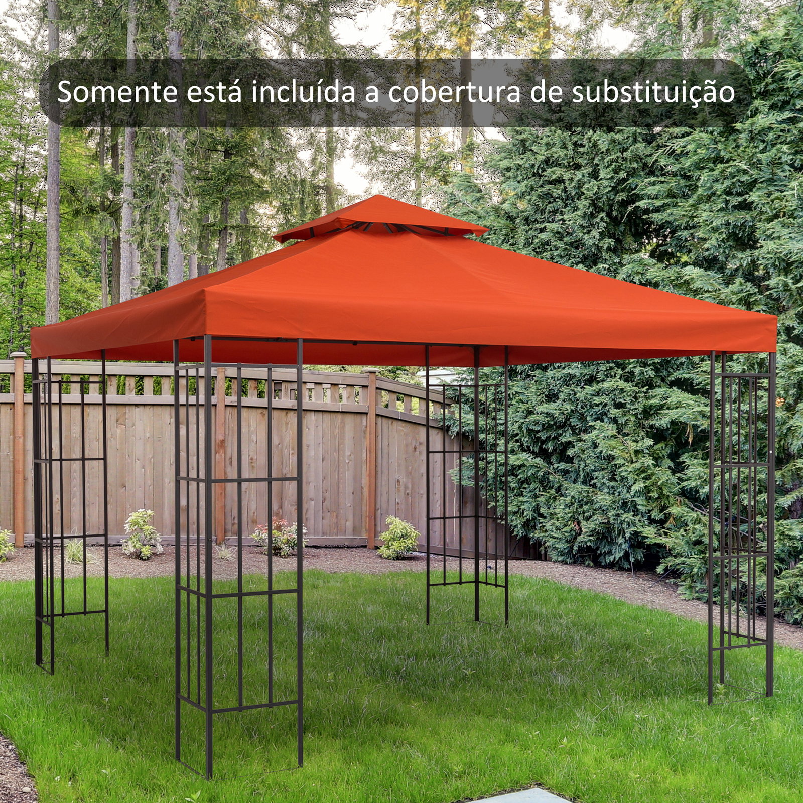 Toldo de Substituição 3x3m para Pérgolas Toldo de Substituição de Pérgolas de Jardim Terracota