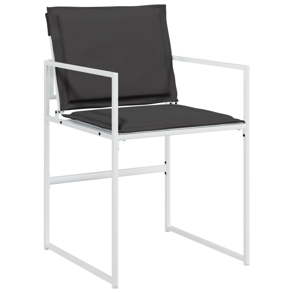 9 Pcs conj. de jantar p/ jardim c/ almofadões textilene branco