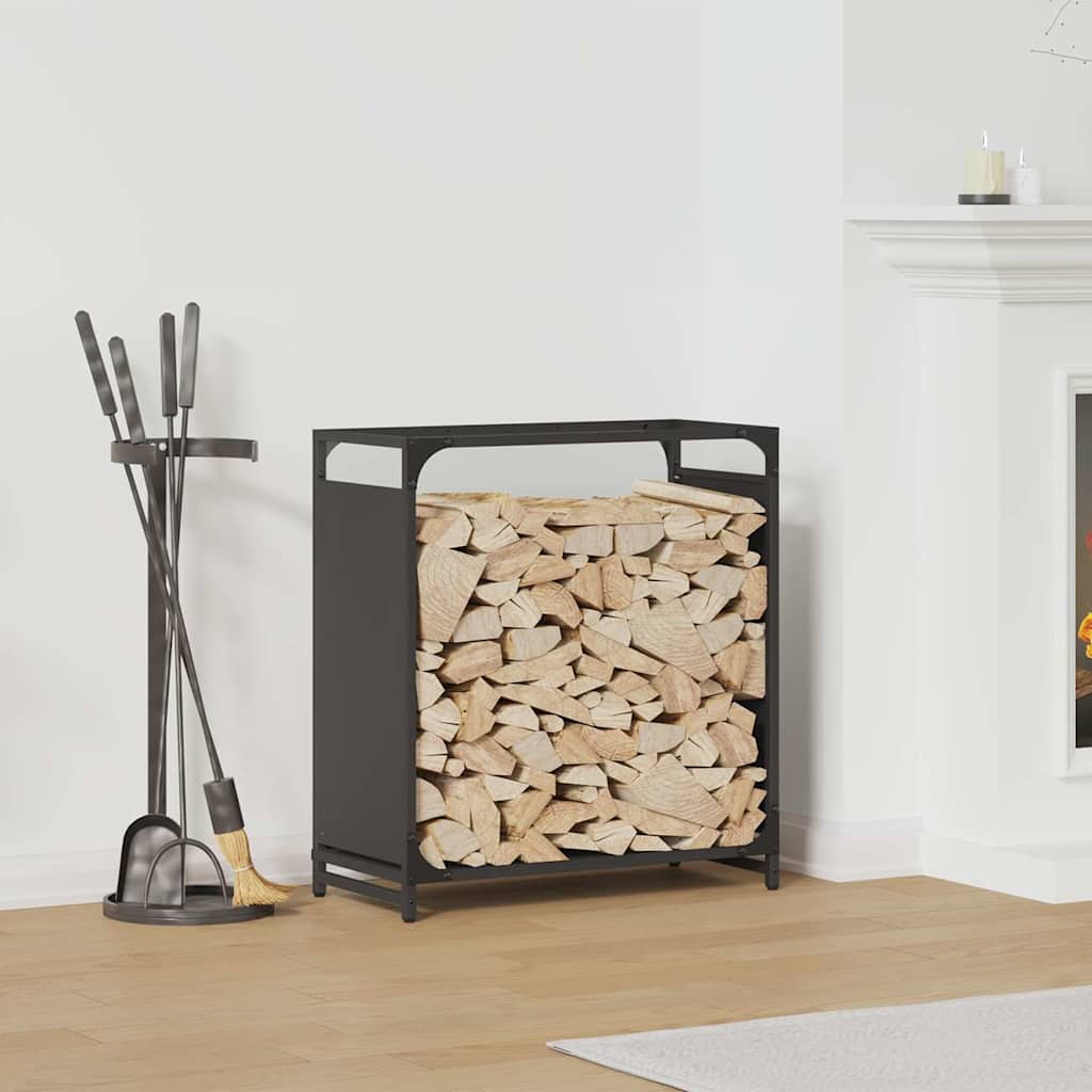 Suporte para lenha 60x28x65 cm aço laminado a frio preto