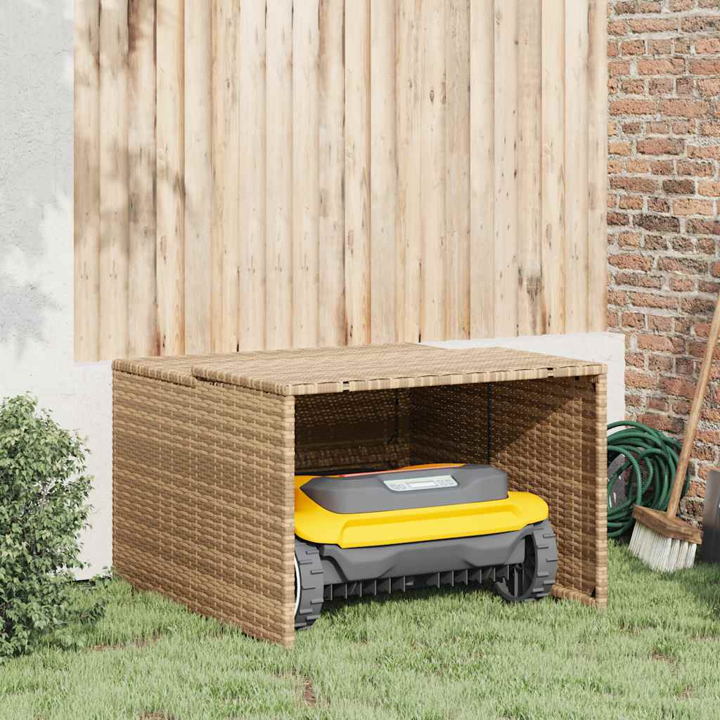 Garagem para cortador de relva 86x90x52/57 cm vime PE bege