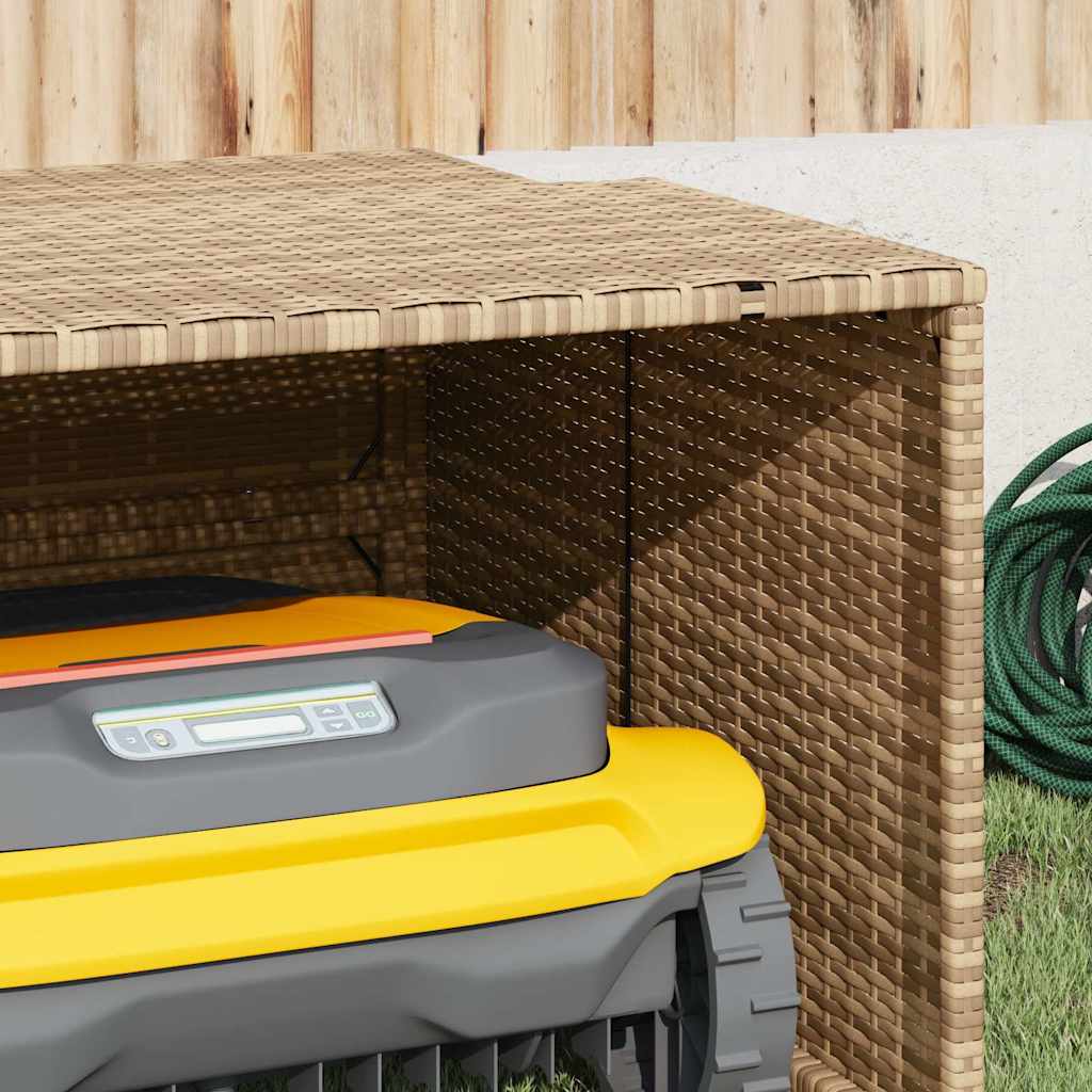 Garagem para cortador de relva 86x90x52/57 cm vime PE bege