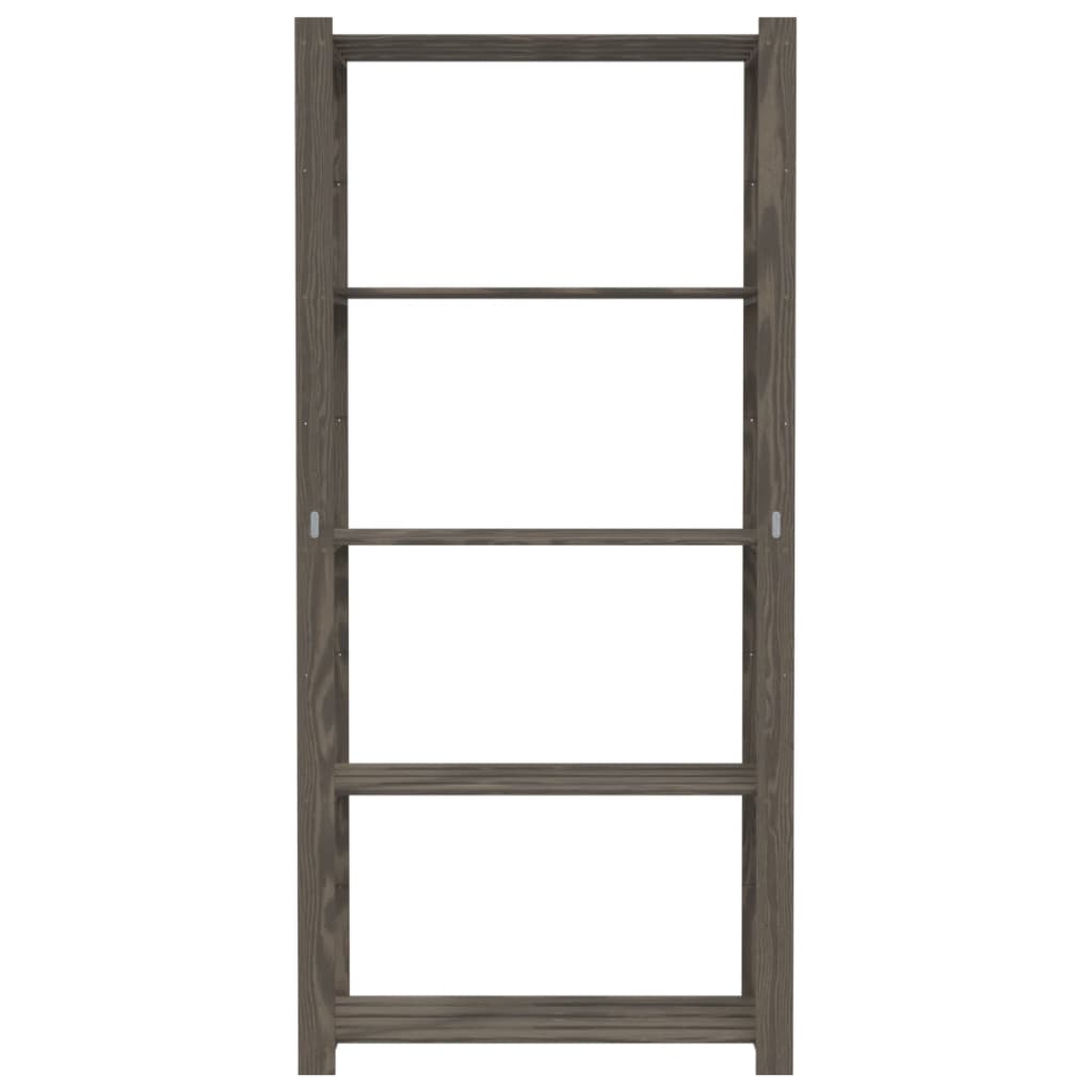 Unidade arrumação 5 prateleiras 80x38x170 cm pinho maciço cinza