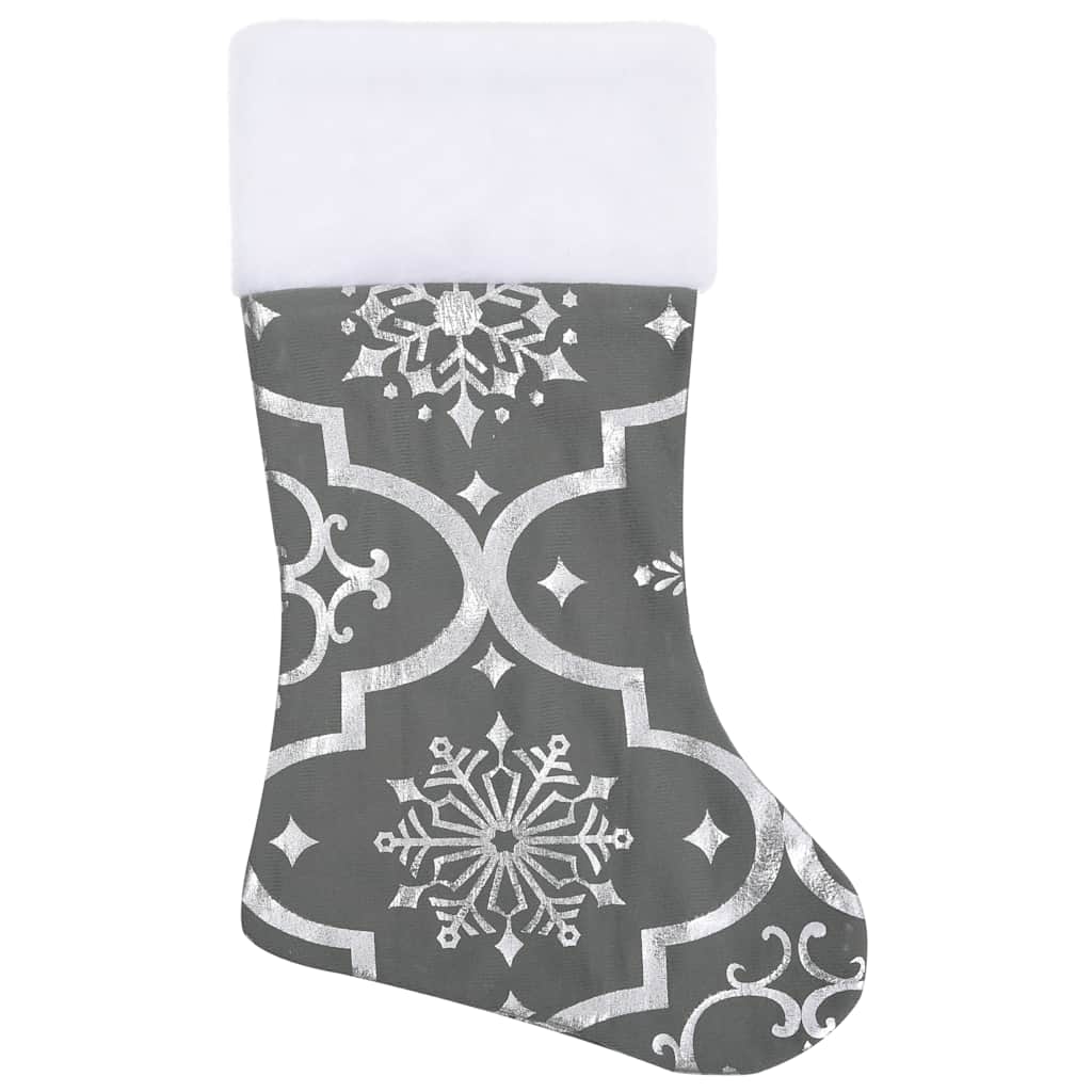 Saia de árvore de natal luxuosa 150 cm com meia tecido cinzento