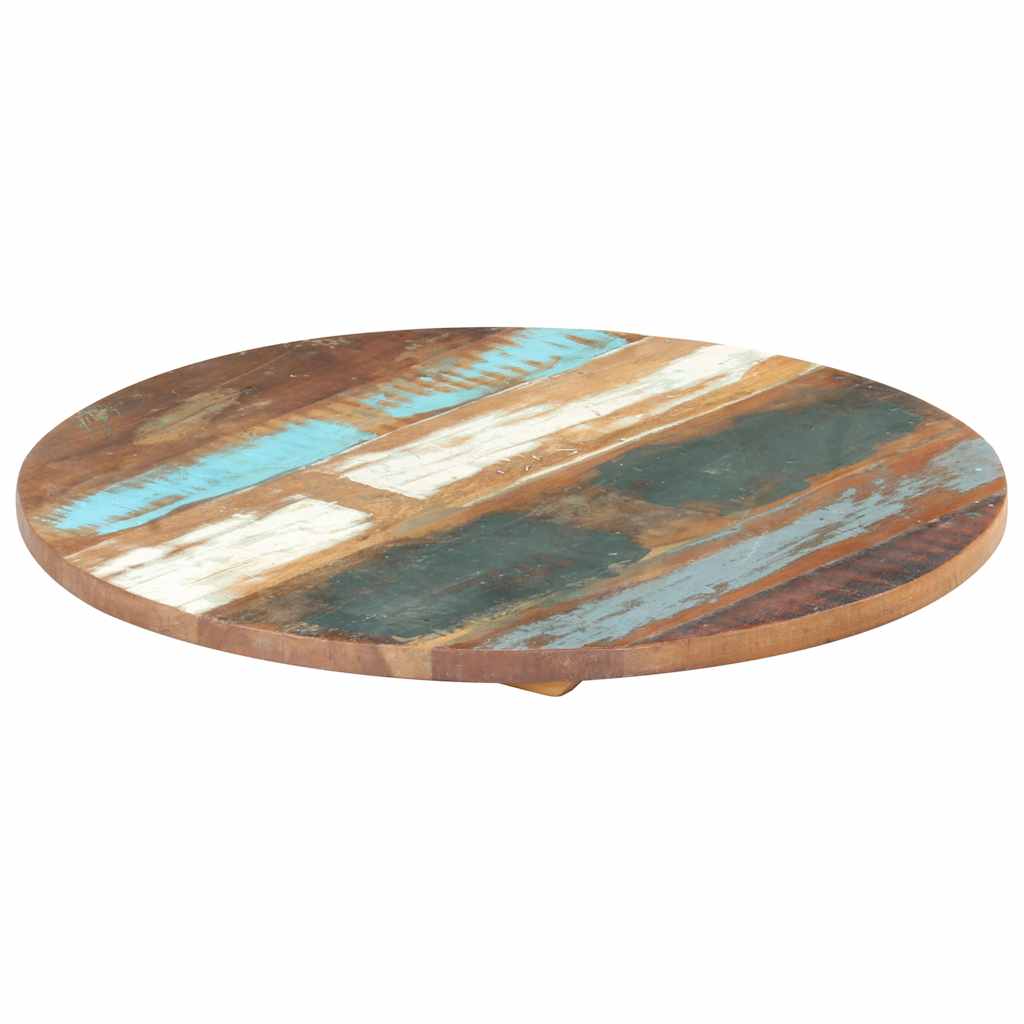 Tampo de mesa redondo 50 cm 25-27 mm madeira recuperada maciça