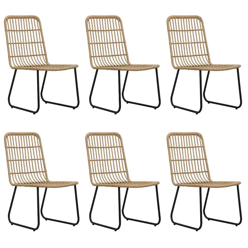 7 Pcs conjunto de jantar para exterior vime PE e vidro