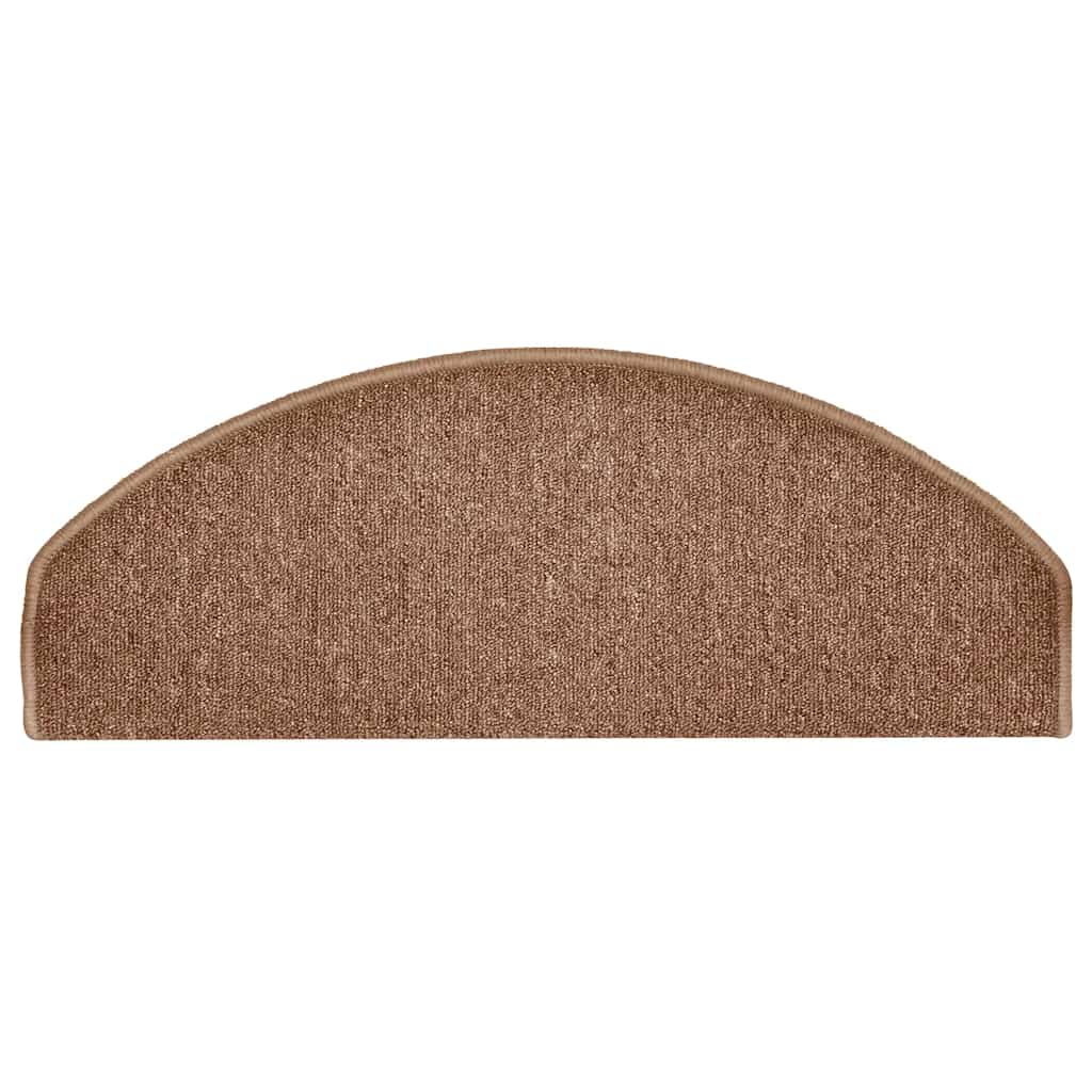 Tapetes de escada 30 peças 65x24x4 cm marrom semicircular grande