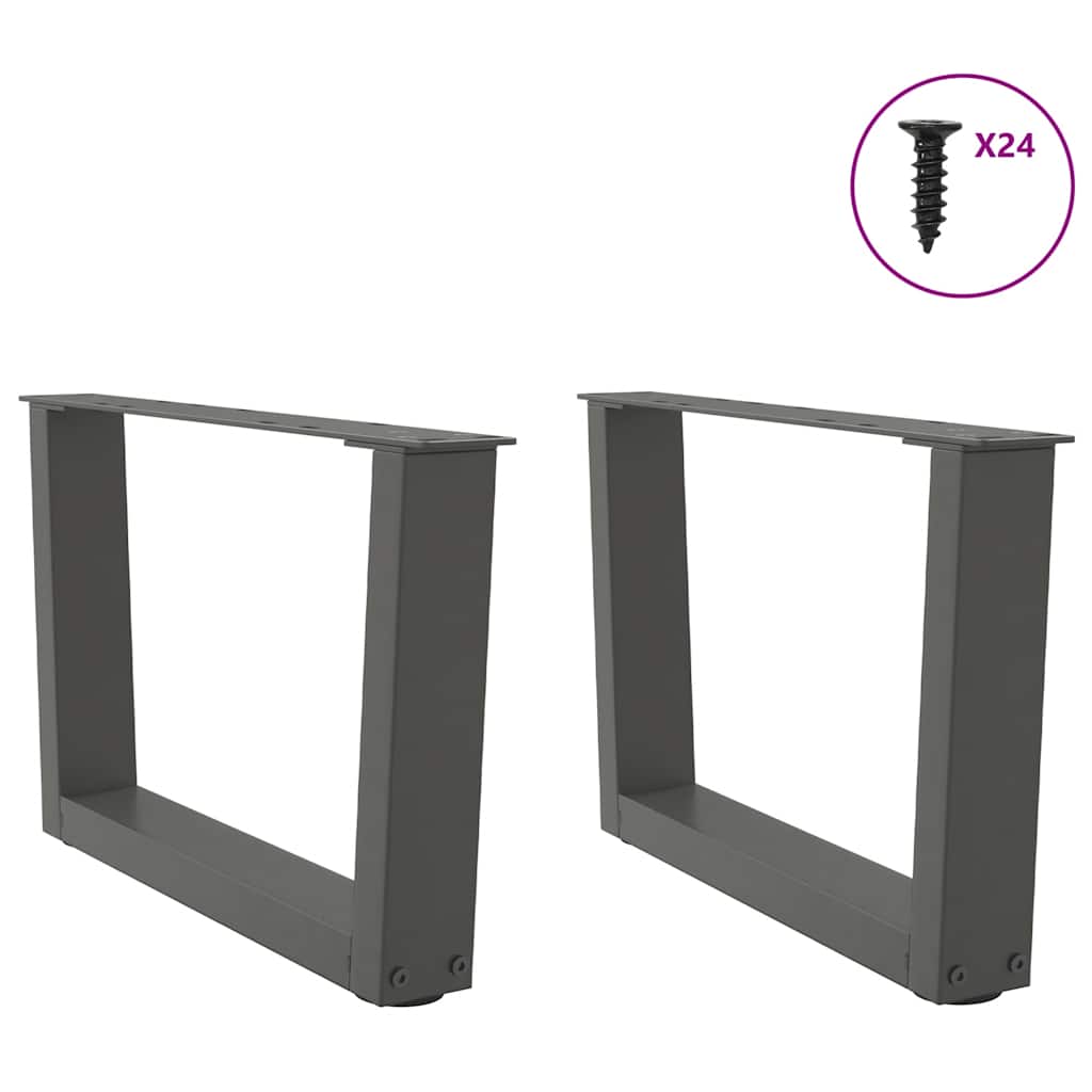 Pés para mesa de centro em v, 2 peças, antracite, 50x(30-31,3) cm, aço