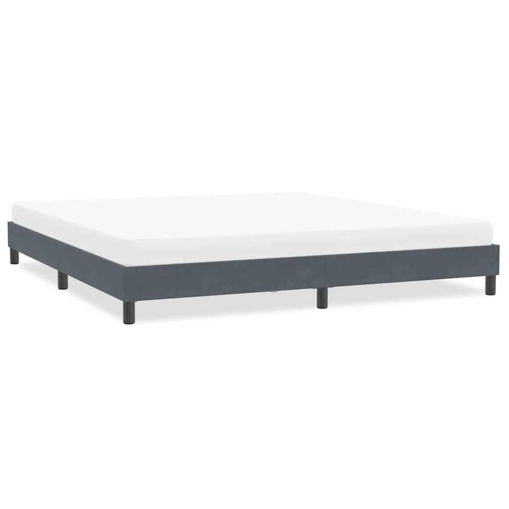 Estrutura de cama sem colchão 200x210 cm veludo cinzento-escuro