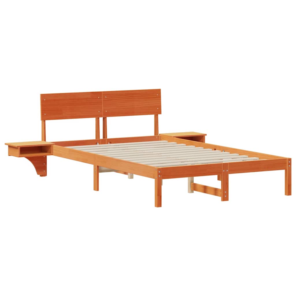 Estrutura da cama com cabeceira marrom cera 135 x 190 cm