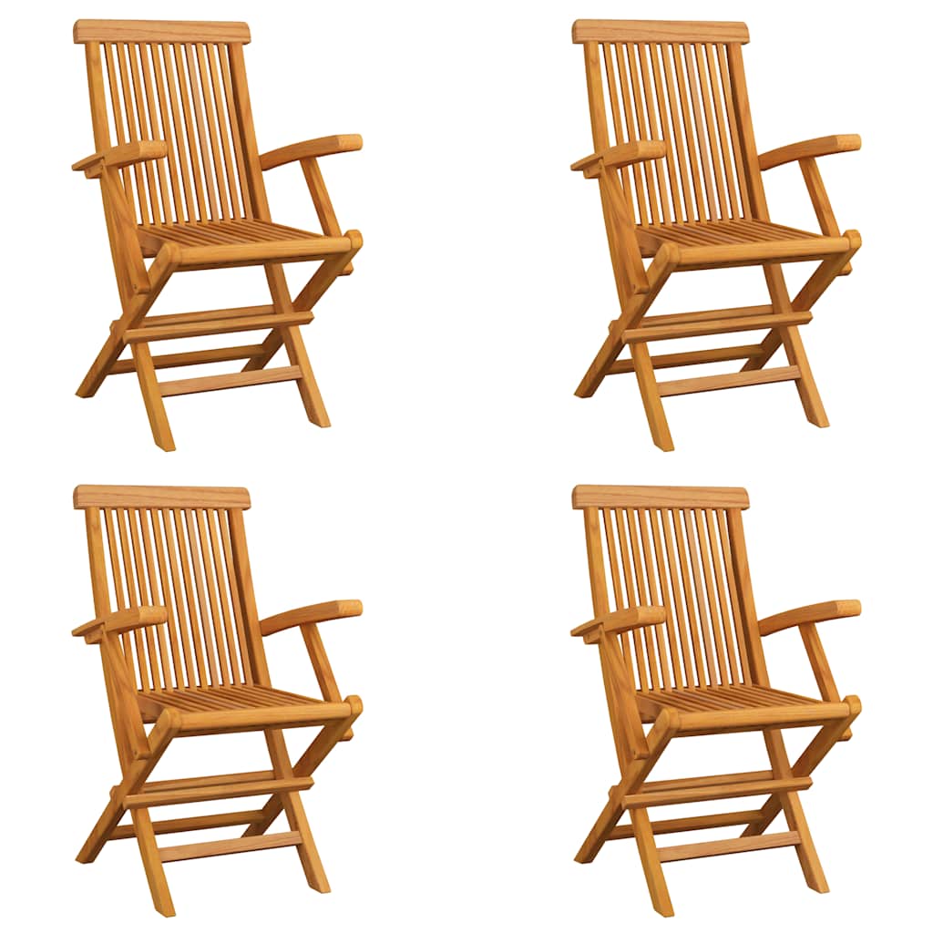 Cadeiras de jardim dobráveis 4 pcs madeira de teca maciça