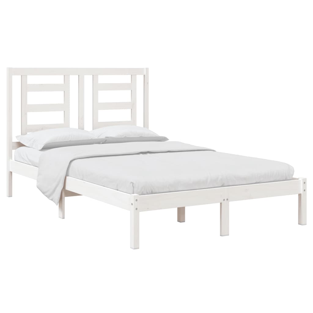 Cama sem colchão 120x200 cm madeira de pinho maciça branco