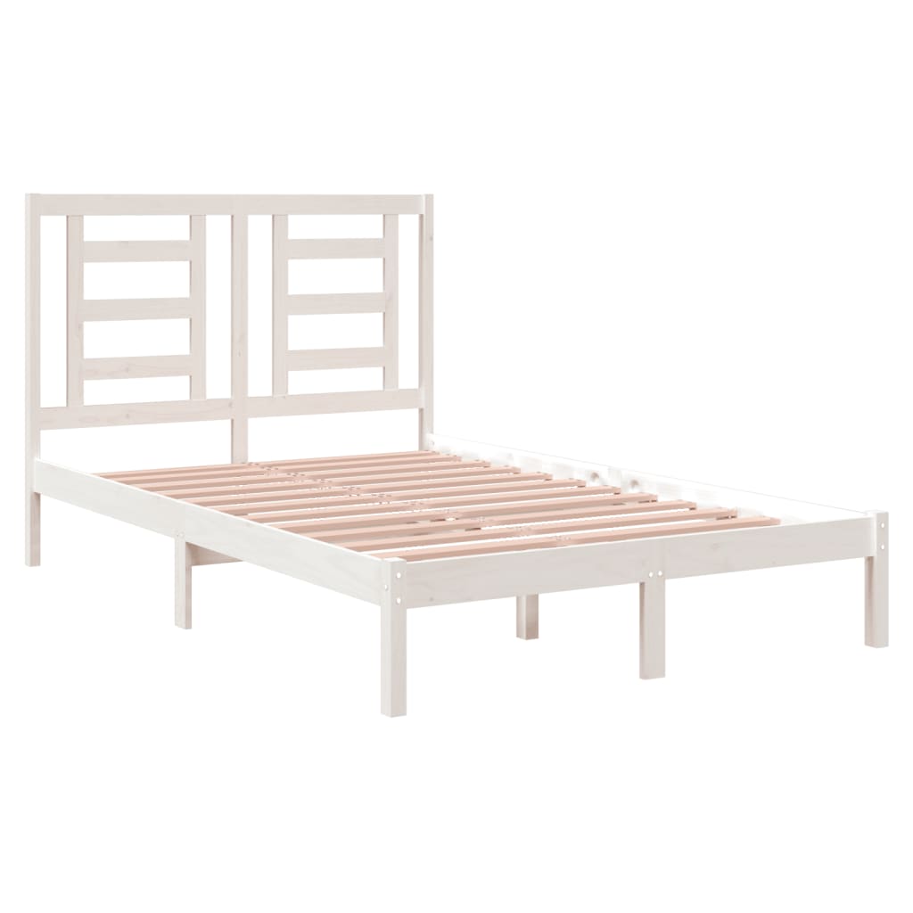 Cama sem colchão 120x200 cm madeira de pinho maciça branco
