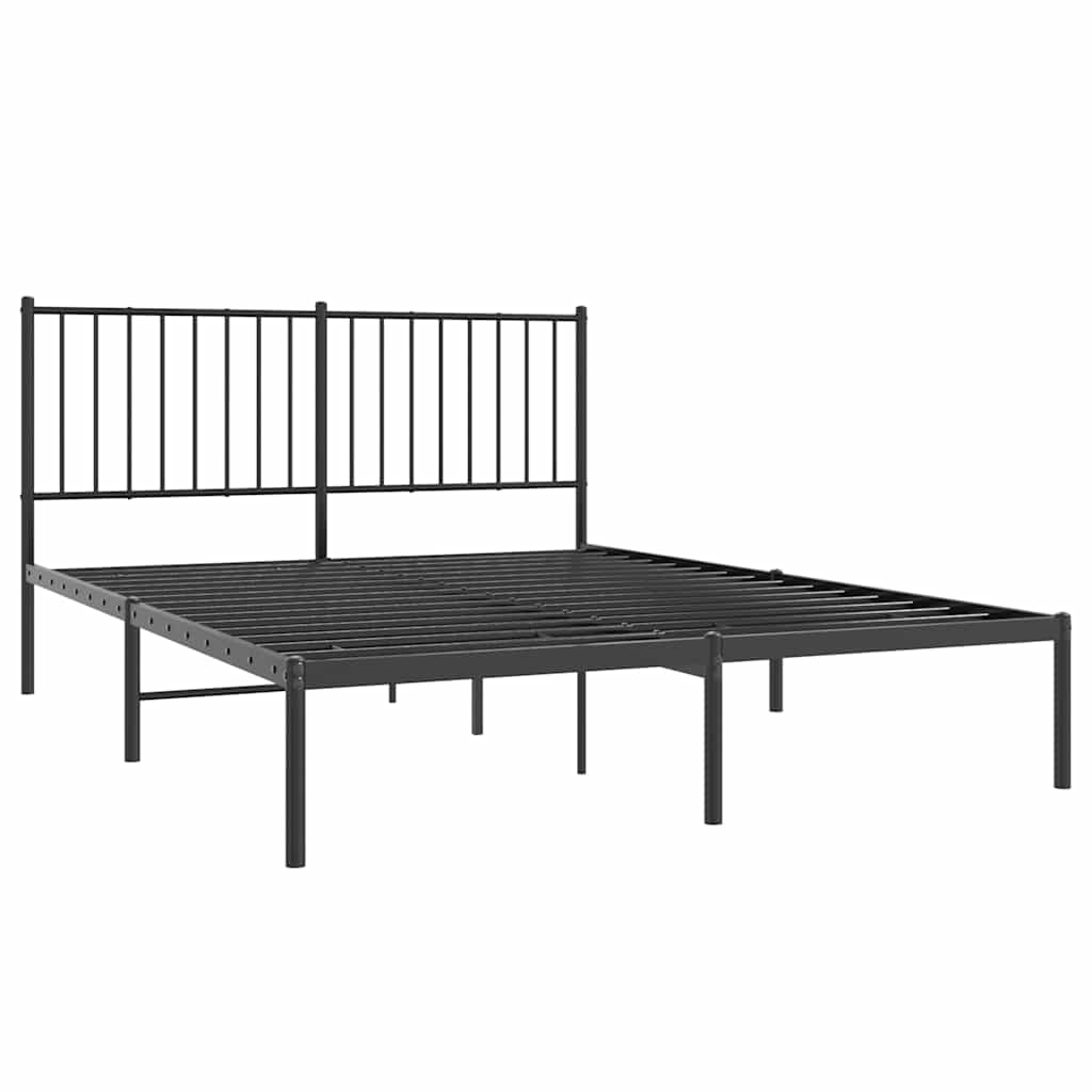 Estrutura de cama com cabeceira 135x190 cm metal preto